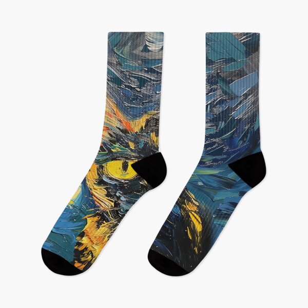 Item preview, Black cat | Painting in the style of Vincent van Gogh designed and sold by ComicsFactory.