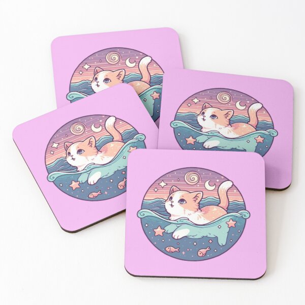 Item preview, Aquatic Kitten: A Pop Art Aesthetic Sticker designed and sold by StickerStudio27.