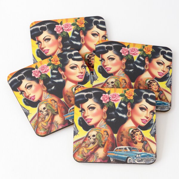 Artikelvorschau, Tattoo-Pin-ups entworfen und verkauft von PulpVintage.