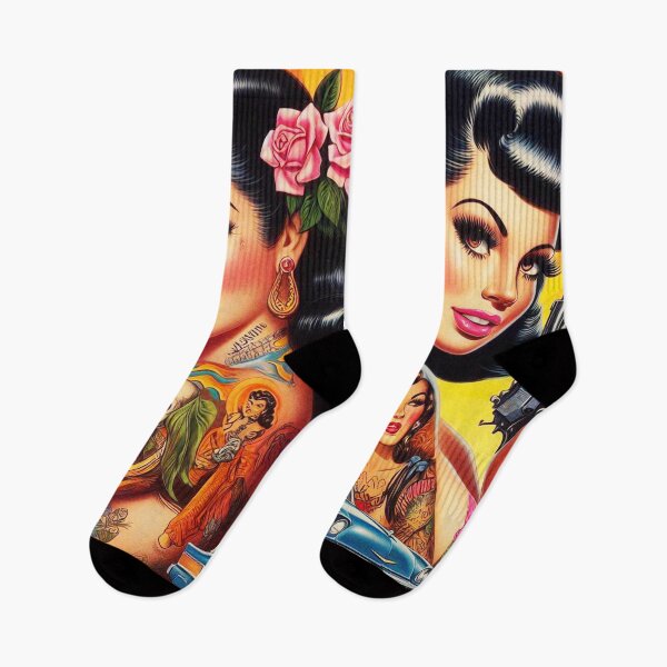 Aperçu de l'œuvre Pin-up tatouées créée et vendue par PulpVintage.