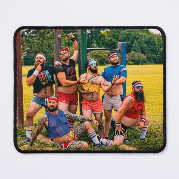 Item preview, Bearded Men in 80s Gym Wear designed and sold by Micah Kafka.