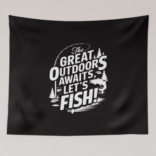 Item preview, The Great Outdoors Awaits, Let's Fish! designed and sold by HOMEDESIGNPRINT.