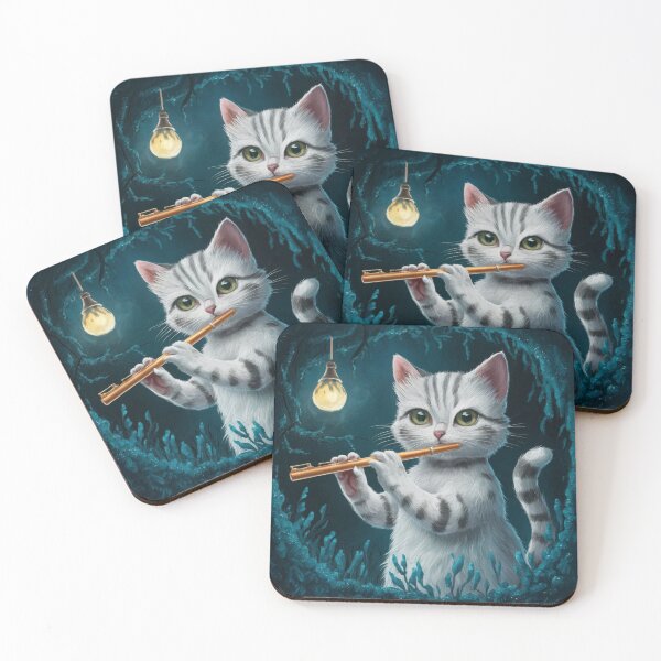 Item preview, "CAT FLUTE". CAT PLAYING THE FLUTE  designed and sold by Obinne.