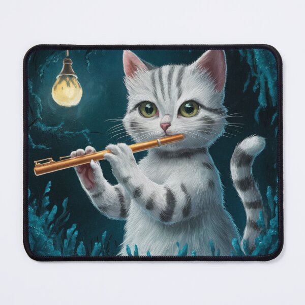 Item preview, "CAT FLUTE". CAT PLAYING THE FLUTE designed and sold by Obinne.
