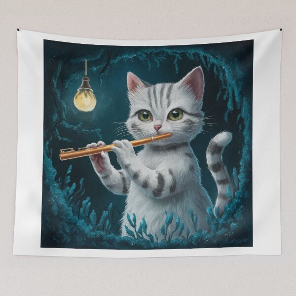 Item preview, "CAT FLUTE". CAT PLAYING THE FLUTE  designed and sold by Obinne.