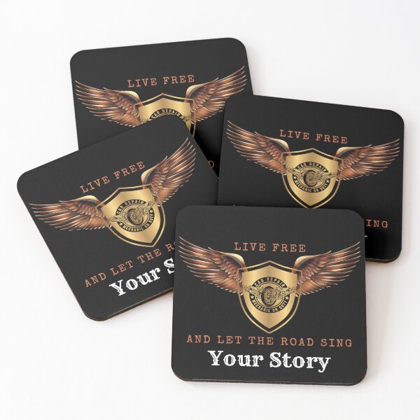 Item preview, Motorcycle Shield with Wings Live Free designed and sold by WakeUp-Art.