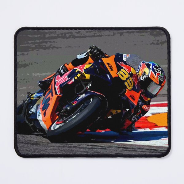 Item preview, Brad Binder going flat through a corner on his 2024 MotoGP motorcycle from the front 2 abstract designed and sold by Rodissimus1984.