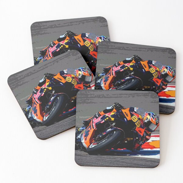 Item preview, Brad Binder going flat through a corner on his 2024 MotoGP motorcycle from the front 2 abstract designed and sold by Rodissimus1984.