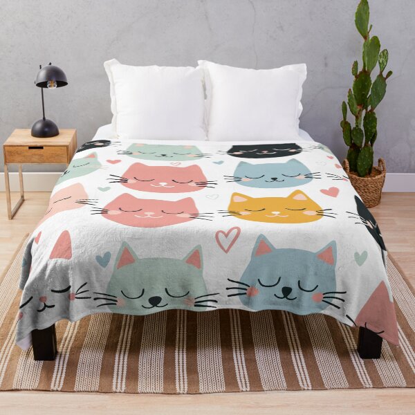 Item preview, Cute cats and heart simple illustrated pattern designed and sold by Inktown.