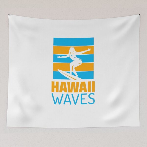 Item preview, Surf Board Hawaii Waves - Summer Getaway Graphic Tee - Relax - Beach - Hawaiian designed and sold by DeCodeArtShop.