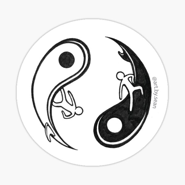 Yin-Yang Surf Sticker