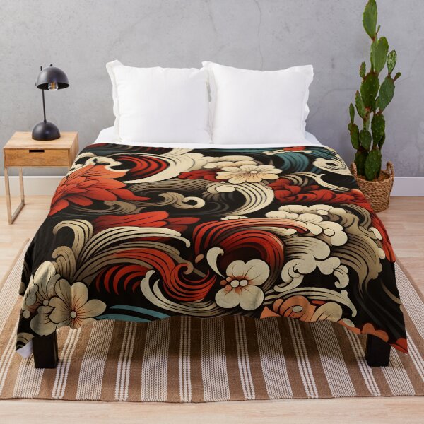 Item preview, Graphic Japanese Floral Pattern designed and sold by JD72shirtshop.