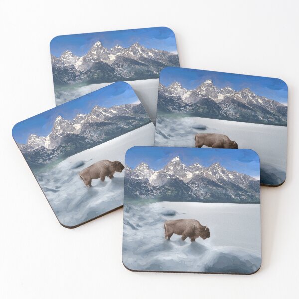 Item preview, Spirit Buffalo Before the Tetons 6" x 8" designed and sold by Wayne King.