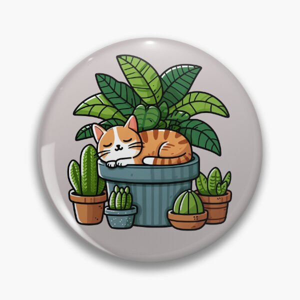 Item preview, Cat Sleeping in a Houseplant designed and sold by stickyfoot.