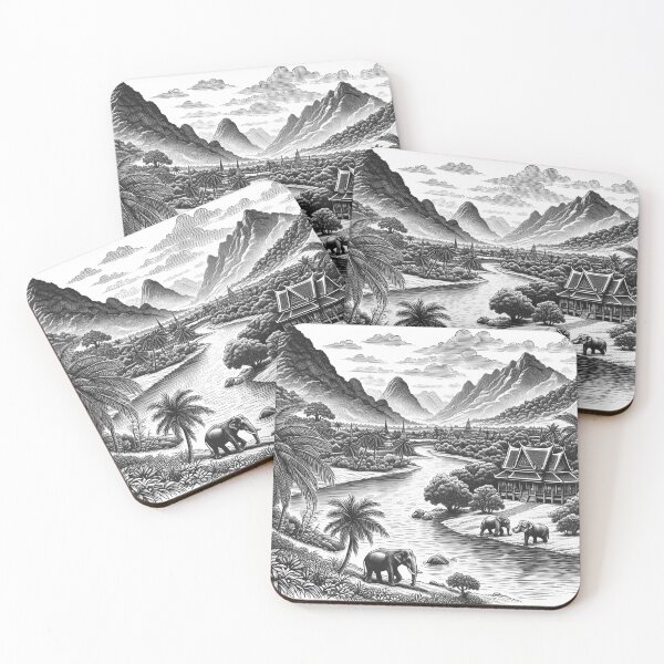 Item preview, Thai line drawings (8) designed and sold by fatimah-SL.