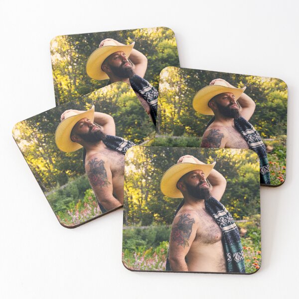 Item preview, Bearded Man in Cowboy Hat in Flowers designed and sold by Other Kafka Art.