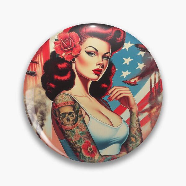 Item preview, Old School Tattoo Pin-up designed and sold by PulpVintage.