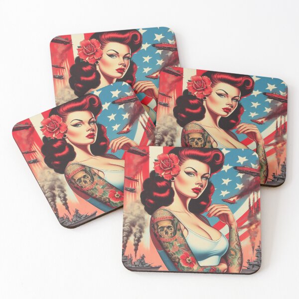 Item preview, Old School Tattoo Pin-up designed and sold by PulpVintage.