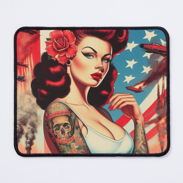 Item preview, Old School Tattoo Pin-up designed and sold by PulpVintage.