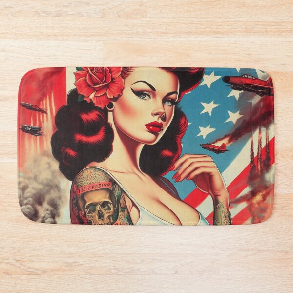 Item preview, Old School Tattoo Pin-up designed and sold by PulpVintage.