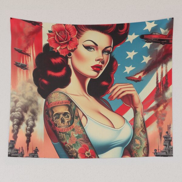 Item preview, Old School Tattoo Pin-up designed and sold by PulpVintage.