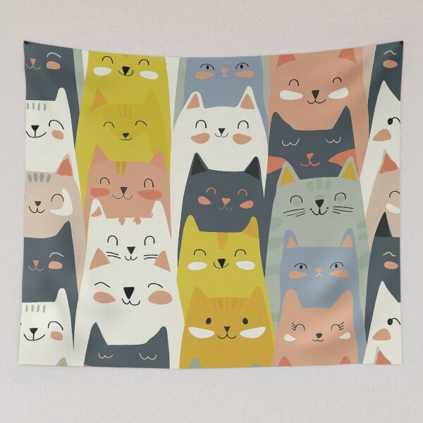 Item preview, Cute cats simple illustrated pattern designed and sold by Inktown.