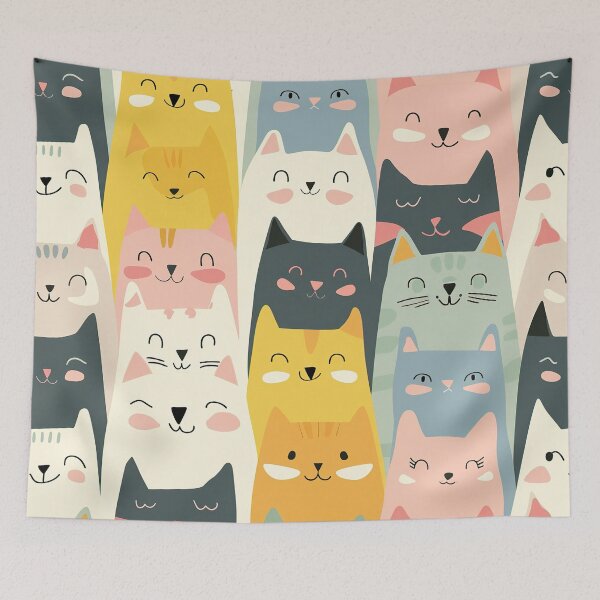 Item preview, Cute cats simple illustrated pattern designed and sold by Inktown.
