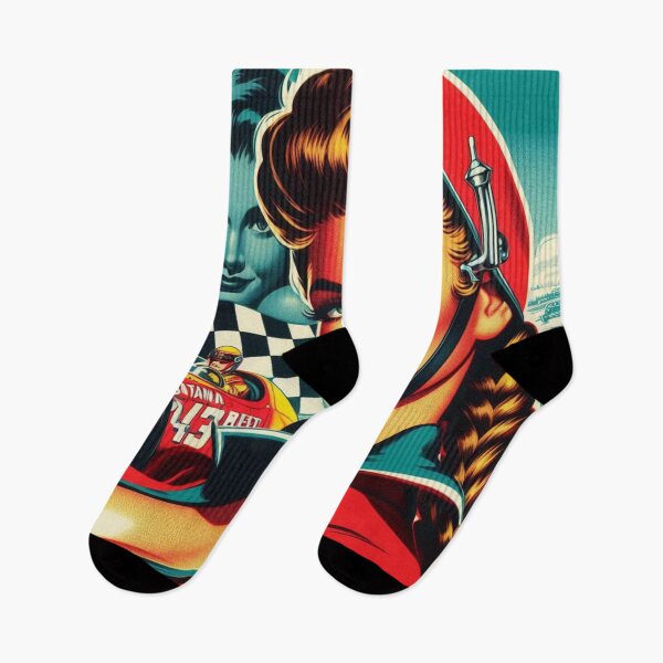 Item preview, Retro Racing Pin-up designed and sold by PulpVintage.