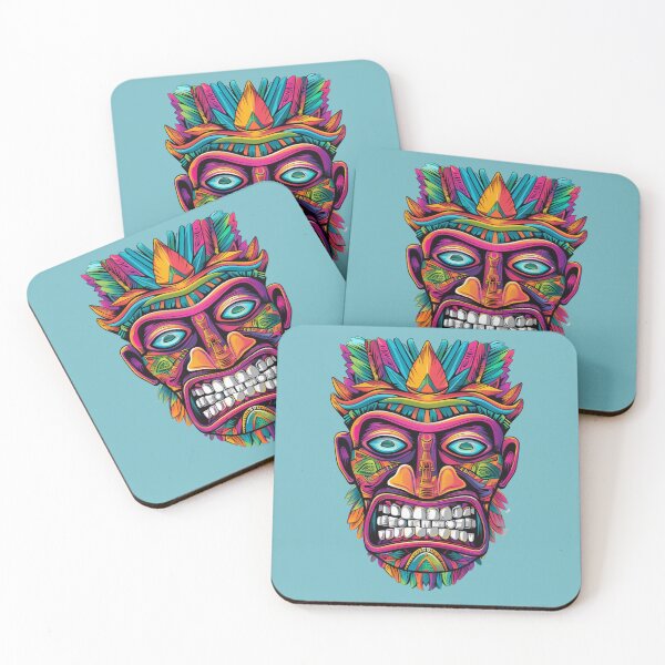 Item preview, Tropical Tiki Totem  - Multicolored Tribal Emblem designed and sold by Moxierama.
