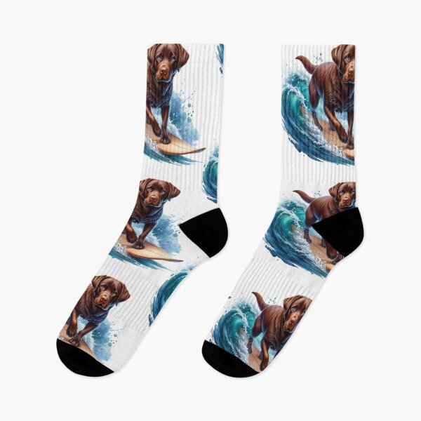 Item preview, Hit the Waves! [Chocolate Labrador] designed and sold by rmcbuckeye.