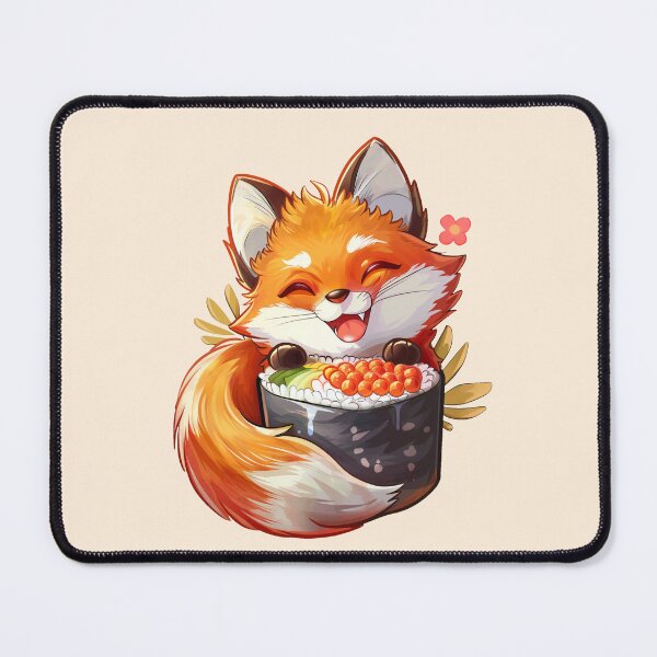 Artikelvorschau, Red Fox Japan japanischer Hund Welpe Sushi-Rolle süßes Essen entworfen und verkauft von TankandDPS.