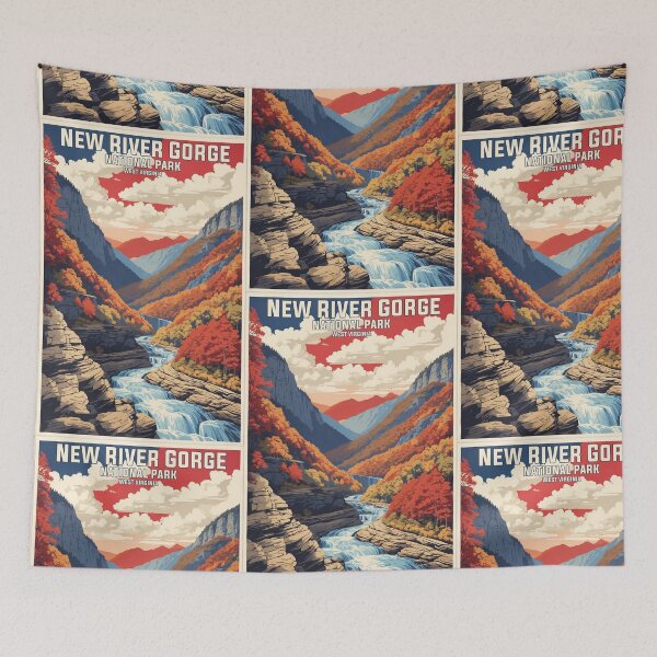 Item preview, New River Gorge National Park West Virginia USA Vintage Travel Tourism  designed and sold by TravelersGems.