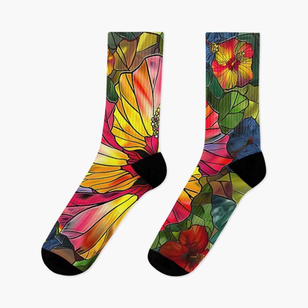 Artikelvorschau, Farbenfroher geometrischer Hibiskusblütendruck entworfen und verkauft von dcrc.