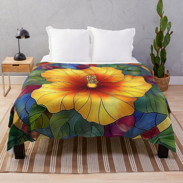 Artikelvorschau, Farbenfroher geometrischer Hibiskusblütendruck entworfen und verkauft von dcrc.