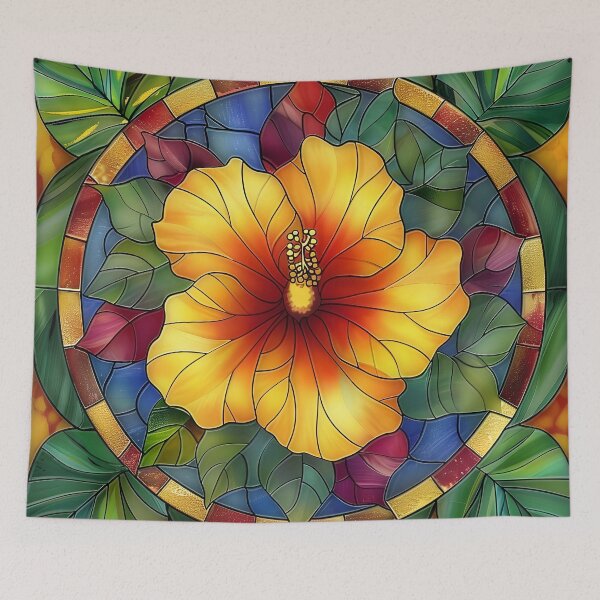 Artikelvorschau, Farbenfroher geometrischer Hibiskusblütendruck entworfen und verkauft von dcrc.