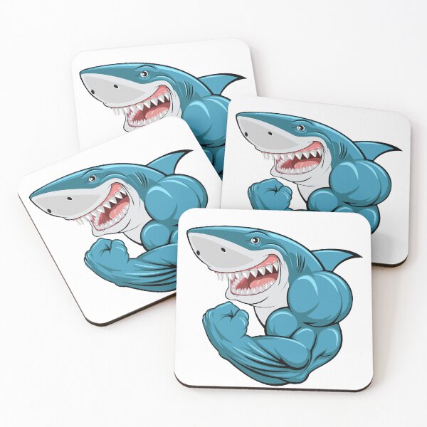 Item preview, Muscular Strong Shark Gym Muscles Funny Meme designed and sold by socialarmour.