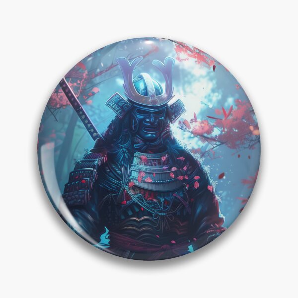 Item preview, Japanese Samurai in Traditional Armor Wielding Sword in Fantasy Sakura Forest at Night designed and sold by Mullet Monkey.