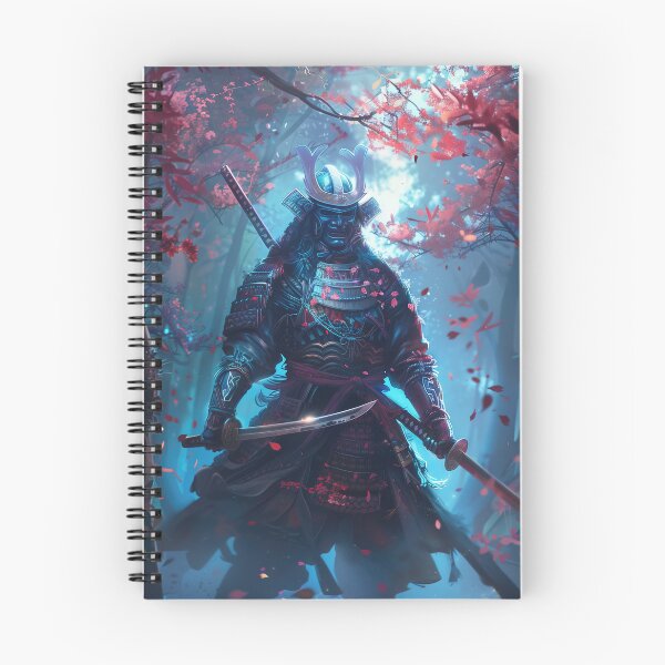 Item preview, Japanese Samurai in Traditional Armor Wielding Sword in Fantasy Sakura Forest at Night designed and sold by Mullet Monkey.