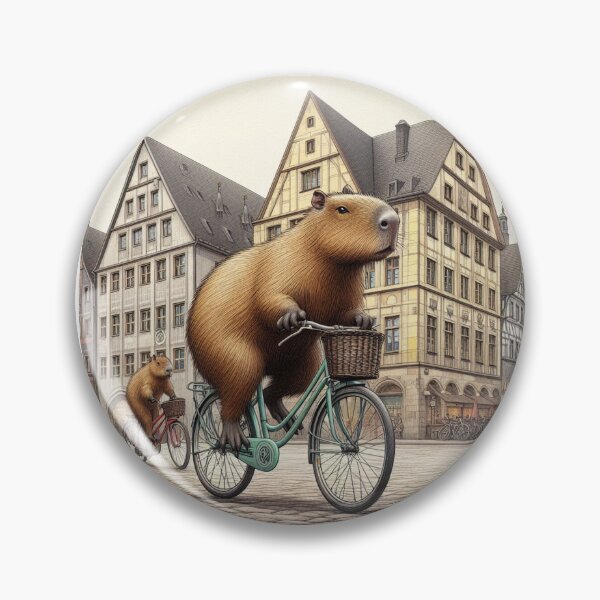 Item preview, Capybara's Bike Ride in Freiberg1 designed and sold by Capybara Art Lover.