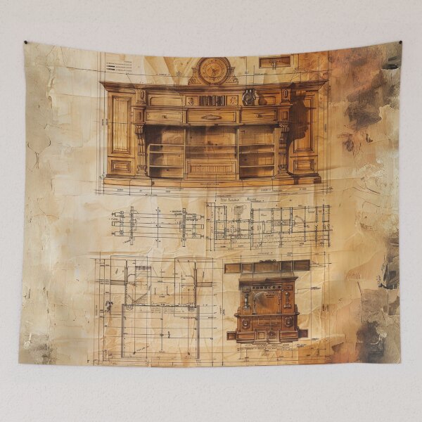 Item preview, Woodworker's Blueprint Art designed and sold by Obsidian Ink by Wilshire.