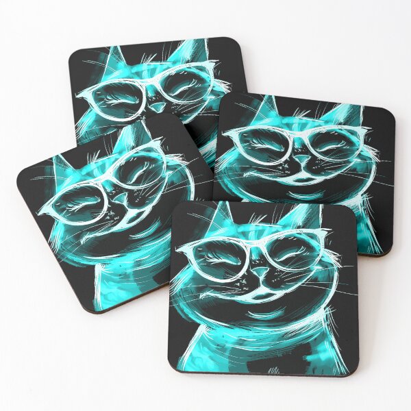 Item preview, Smiling cat wearing glasses designed and sold by mando24895.