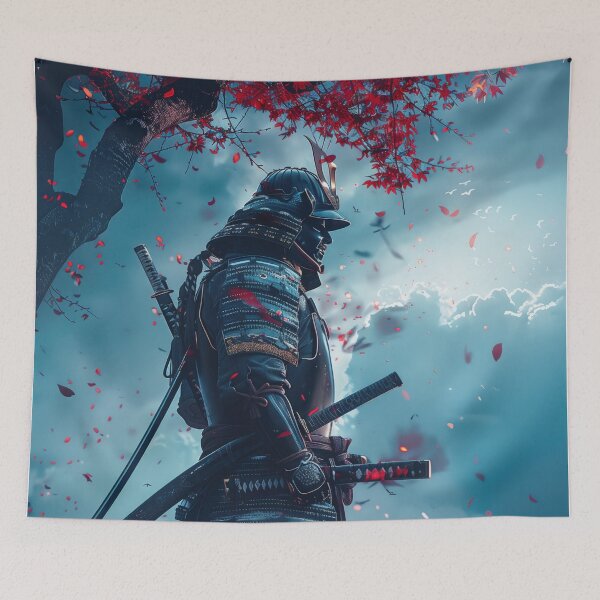 Item preview, Echoes of the Enchanted Grove: Moonlit Samurai's Quest Amidst Fantasy Sakura Blossoms designed and sold by Mullet Monkey.
