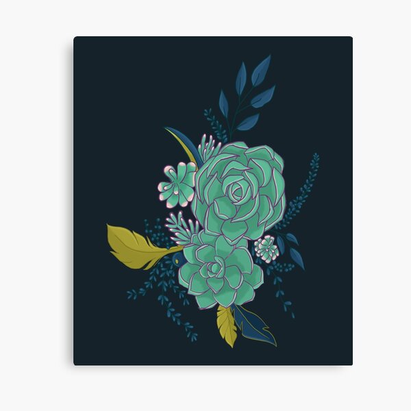 Dark Succulent Bouquet Canvas Print