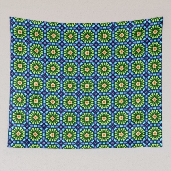 Item preview, Blue, Green and Yellow seamless pattern designed and sold by Fantacaroo Designs.