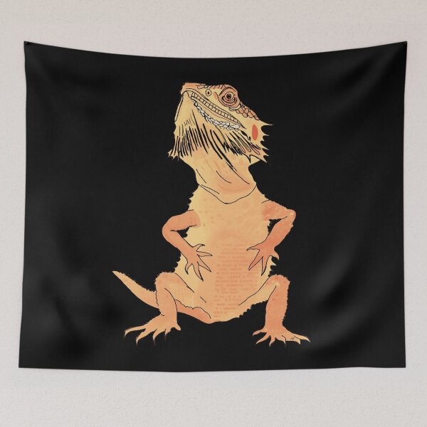 Item preview, Orange Beardie - Little Bearded Dragon Ink Art designed and sold by HausKatz.