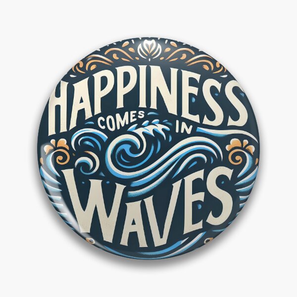 Item preview, Happiness comes in waves, typography designed and sold by maxmaj.