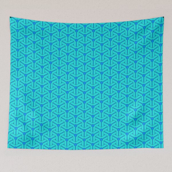 Aperçu de l'œuvre Motif de tissage tricolore cyan créée et vendue par BoshJeckArt2.