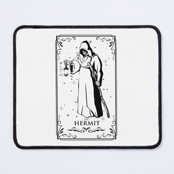 Item preview, Vintage Black and White The Hermit Tarot Card designed and sold by darkskydelights.