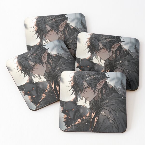 Item preview, Goth Elf Prince And His Wolf  designed and sold by Purrfectanime.