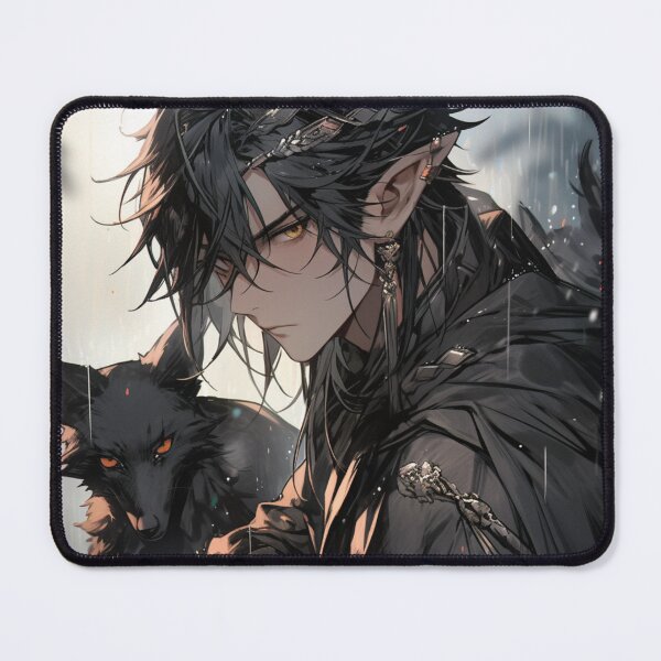Item preview, Goth Elf Prince And His Wolf  designed and sold by Purrfectanime.
